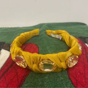 Anthropologie Mustard Headband with Crystal Accents